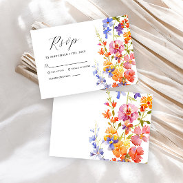 Wildblume Elegante Hochzeit mit floralen Watercolo RSVP Karte