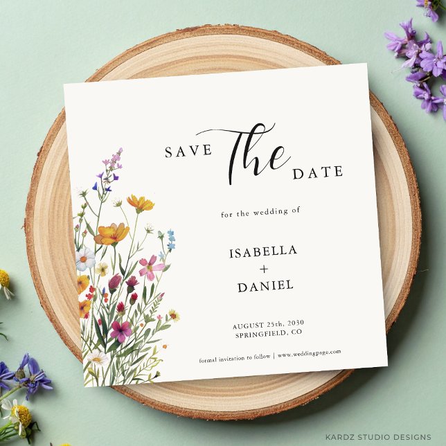 Wildblume Elegante schicke Hochzeit speichern das  Save The Date (Von Creator hochgeladen)