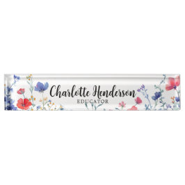 Wildblume Eleganter Individuelle Name Plate Beruf Namensplakette