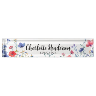 Wildblume Eleganter Individuelle Name Plate Beruf Namensplakette