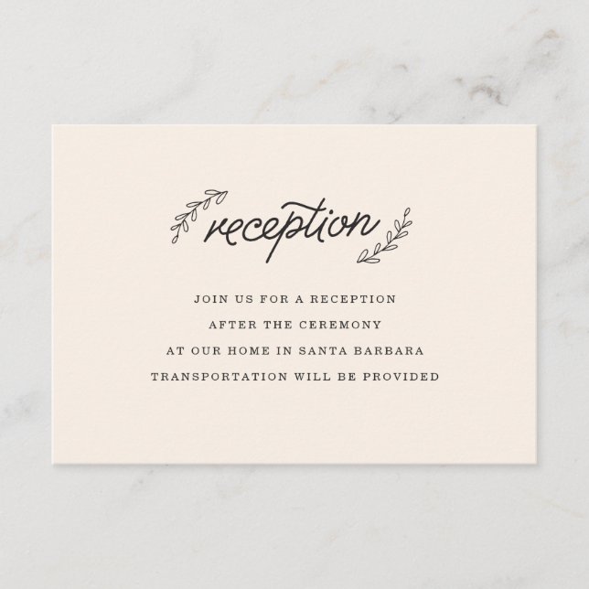 Wildblume Empfang Einfügen Begleitkarte (Vorderseite)