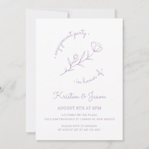 Wildblume Engagement Partei Einladung in Lilac