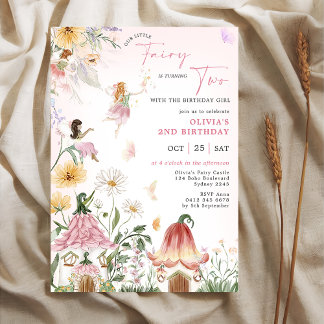 Wildblume Fairy Princess 2. Geburtstag Einladung