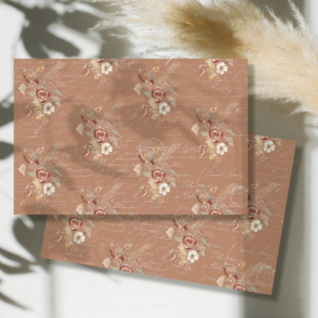Wildblume Fall Pampas Grass Terracotta Decoupage Seidenpapier (Von Creator hochgeladen)
