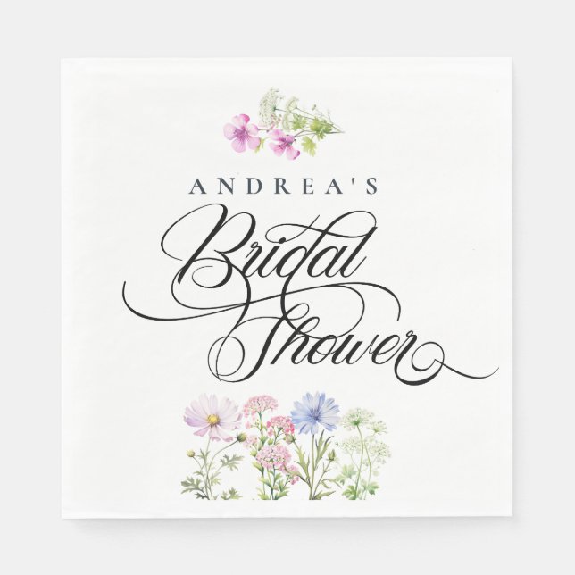 Wildblume Farbiges Brautparty Serviette (Vorderseite)