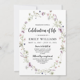 Wildblume Feier zum Leben Einladung Beerdigung