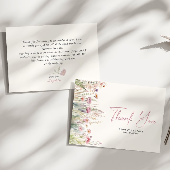 Wildblume Feld Brautparty Danke Karte (Von Creator hochgeladen)