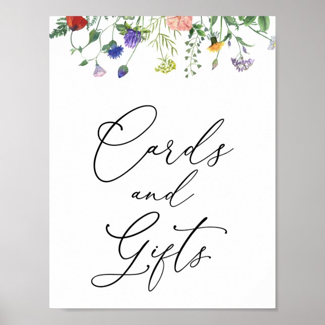 Wildblume Felder Karten und Geschenkzeichen Poster (Vorne)