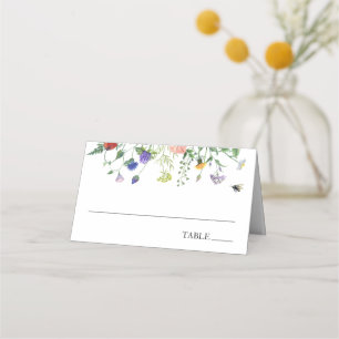 Wildblume Felder und Buzzing BienenName-Platzkarte Platzkarte