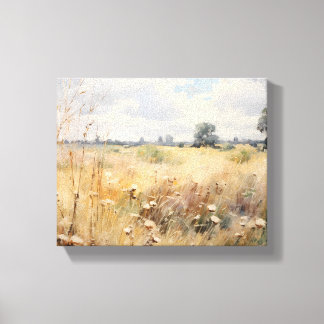 Wildblume Felderlandschaft Ölgemälde Leinwanddruck