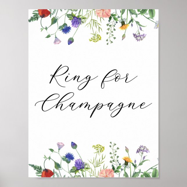 Wildblume-Feldring für Champagner-Zeichen Poster (Vorne)