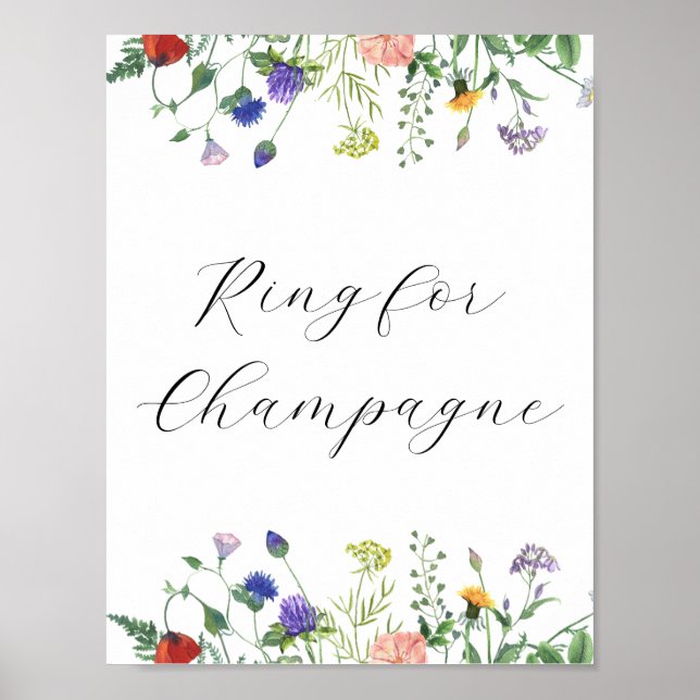 Wildblume-Feldring für Champagner-Zeichen Poster (Vorne)