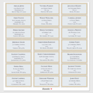 Wildblume Fern Dusty Blue Wedding Guest Address Aufkleber