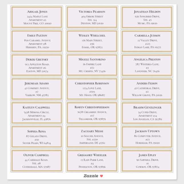 Wildblume Fern Lavender Wedding Guest Address Aufkleber (Blatt)