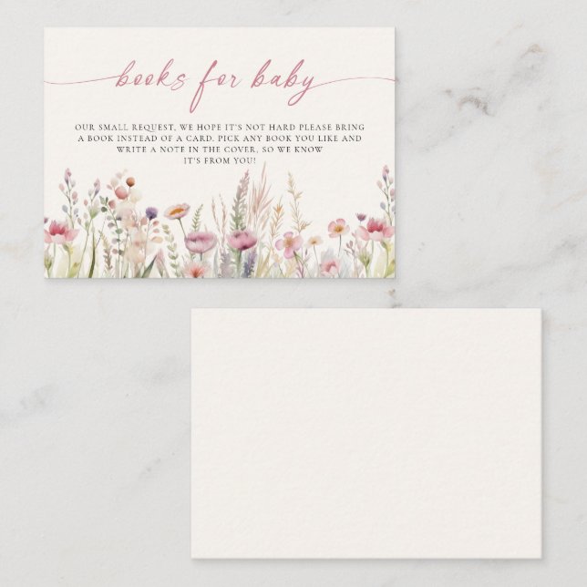 Wildblume Field Baby Shooting Books for Baby Begleitkarte (Vorne/Hinten)