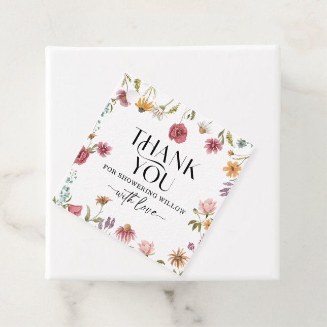 Wildblume Field Boho Favor Tag Geschenkanhänger (Beispiel)