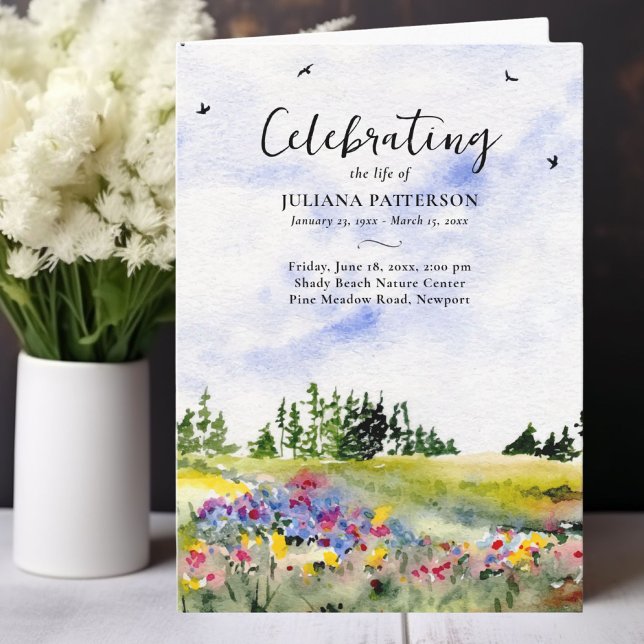 Wildblume Field Foto Feier der Lebensbeerdigung Programm (Von Creator hochgeladen)