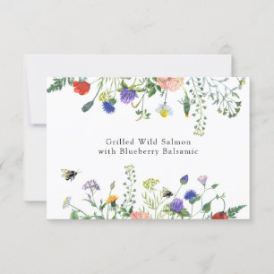 Wildblume Fields and Buzzing bienen Food Sign Einladung