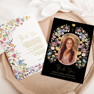 Wildblume Fiesta Abschluss Foto Dankeskarte