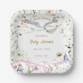 Wildblume-Flachbandplatte Pappteller