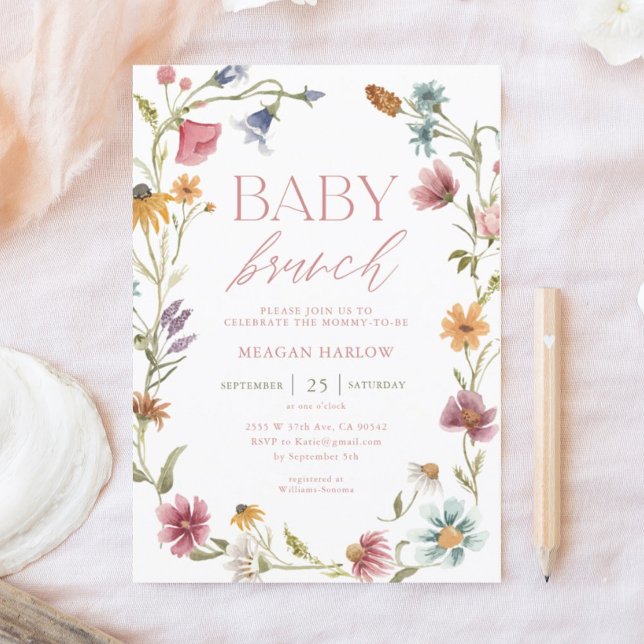 Wildblume Floral Baby Brunch Einladung (Von Creator hochgeladen)