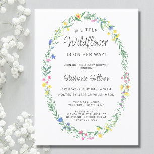 Wildblume Floral Baby Dusche Einladungspostkarte