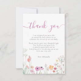 Wildblume Floral Baby Dusche Vielen Dank Dankeskarte