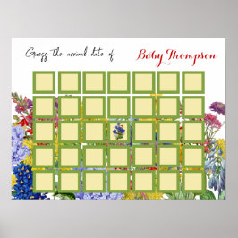 Wildblume Floral Baby in Bloom Guess Game Dusche Poster