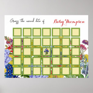 Wildblume Floral Baby in Bloom Guess Game Dusche Poster