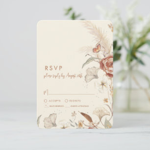 Wildblume Floral BOHO Creme RSVP Karte