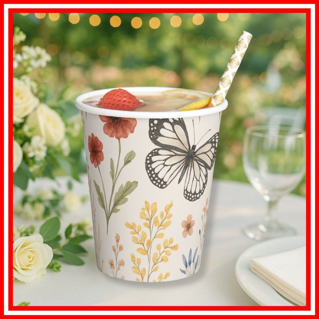 Wildblume Floral Boho Pappbecher (Von Creator hochgeladen)
