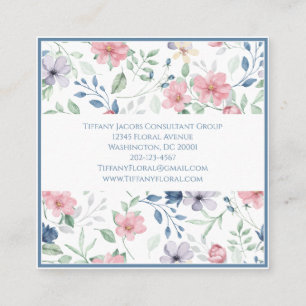 Wildblume Floral Business Card Quadratische Visitenkarte