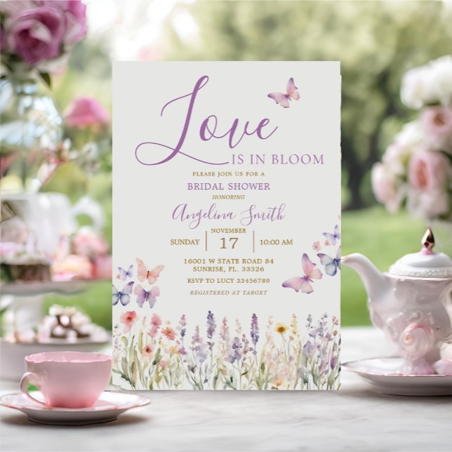 Wildblume Floral Butterfly Brautparty Einladung (Von Creator hochgeladen)
