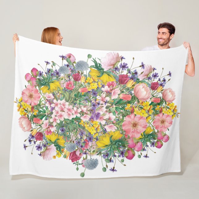 Wildblume Floral Cosy botanisches Fleece Blanken (Beispiel)