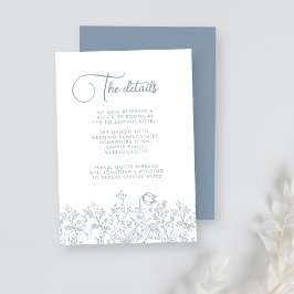 Wildblume Floral Dusty Blue Wedding Details Begleitkarte