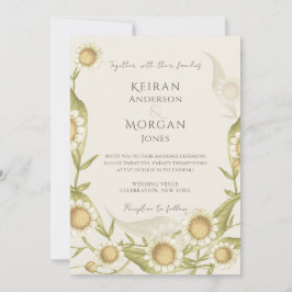 Wildblume Floral Elegant Daisy Boho Wedding Einladung