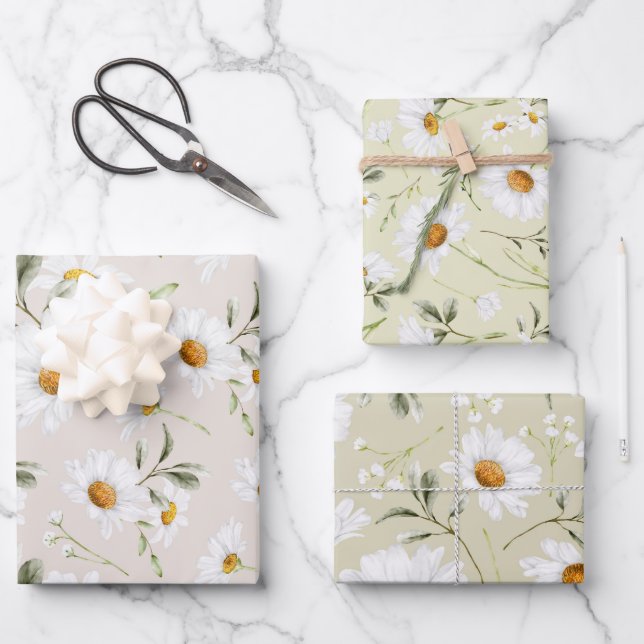 Wildblume Floral Geschenkpapier Set (Vorderseite)