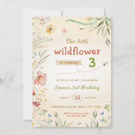 Wildblume Floral Girl's Kid Summer Birthday Party Einladung