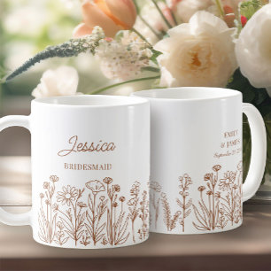 Wildblume floral Jede Farblinie Gezeichnet Bridesm Kaffeetasse