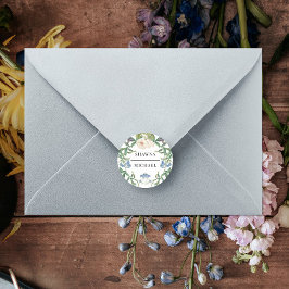 Wildblume Floral Meadow Spring Wedding Siegel Runder Aufkleber