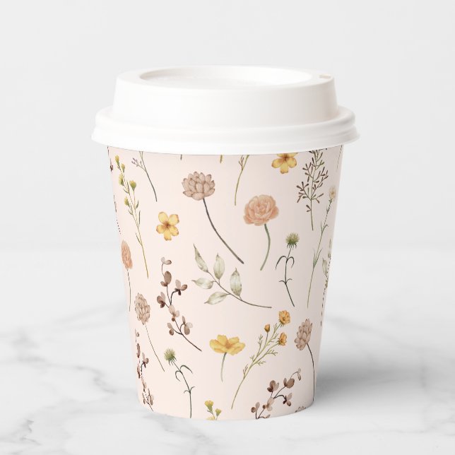 Wildblume Floral Pappbecher (Vorderseite)