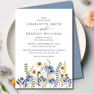 Wildblume Floral Periwinkle Wedding Einladung