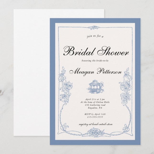 Wildblume Floral Spring Brautparty Einladung (Vorne/Hinten)