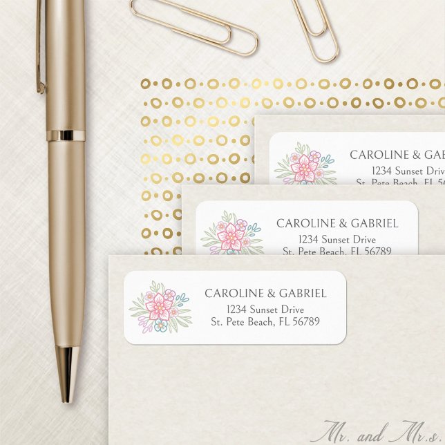 Wildblume Floral Wedding Address Label (Von Creator hochgeladen)