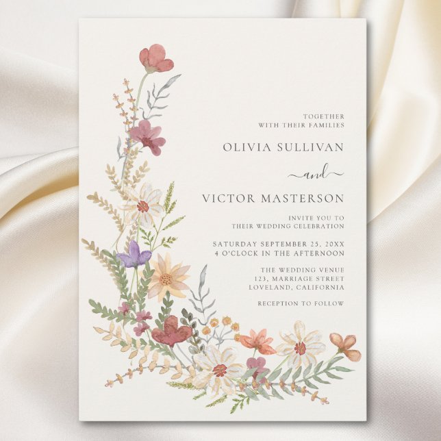 Wildblume Floral Wedding Einladung (Von Creator hochgeladen)
