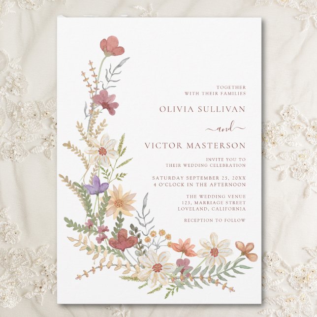 Wildblume Floral Wedding Einladung (Von Creator hochgeladen)