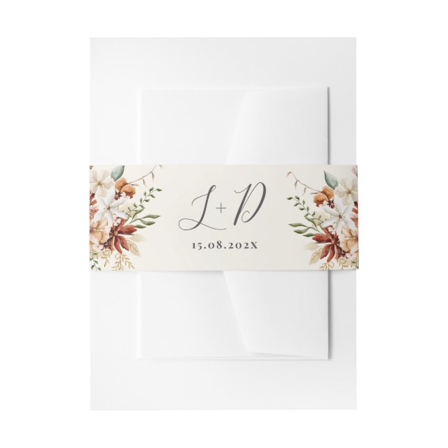 Wildblume Floral Wedding Einladung Bauchband Einladungsbanderole (Vorderseite Beispiel)