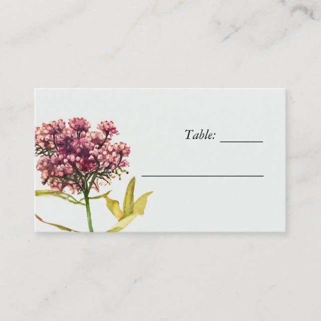 Wildblume Floral Wedding Platzkarte (Vorderseite)