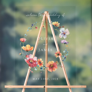 Wildblume Floral Wreath Wedding Acrylschild