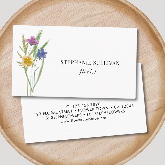 Wildblume Florist Business Card Visitenkarte (Von Creator hochgeladen)